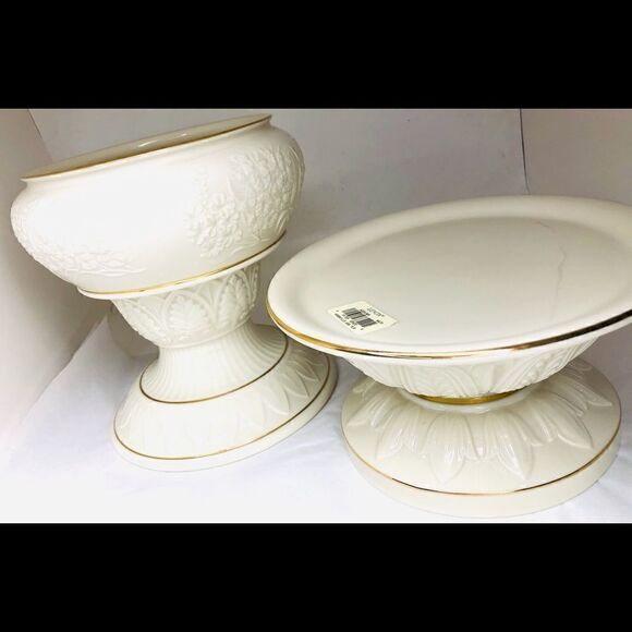 Lenox China Serveware Set: Bowl & 2 Display Bases - Picture 11 of 16